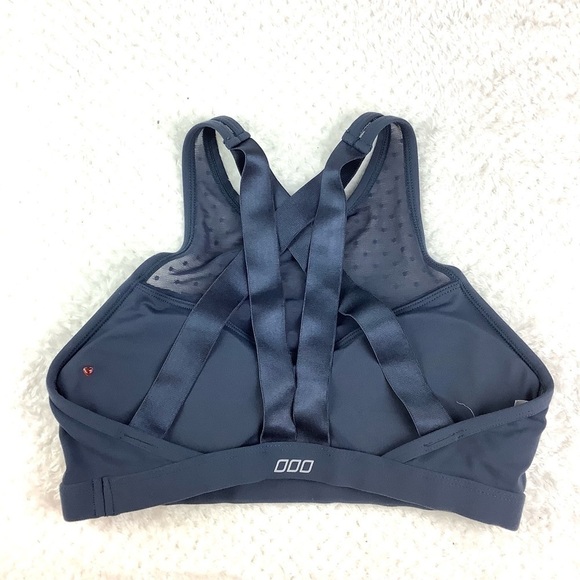 LORNA JANE SHEER DETAIL NAVY SPORT BRA - Picture 3 of 4